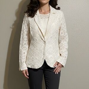 Bedford‎ Fair Lace Button Down Blazer set